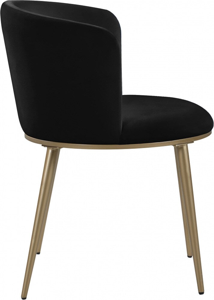 Meridian Furniture - Skylar Black Velvet Dining Chair (Set of 2) - 965Black-C veiw 3