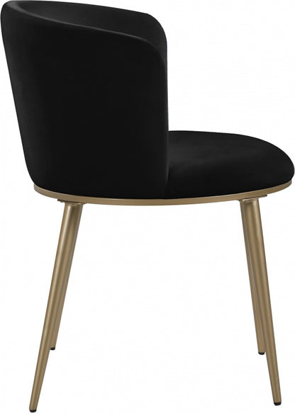 Meridian Furniture - Skylar Black Velvet Dining Chair (Set of 2) - 965Black-C veiw 3