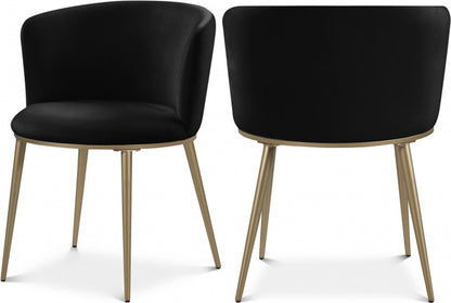 Meridian Furniture - Skylar Black Velvet Dining Chair (Set of 2) - 965Black-C veiw 5