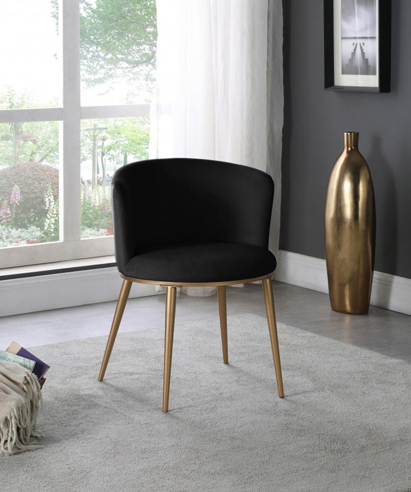 Meridian Furniture - Skylar Black Velvet Dining Chair (Set of 2) - 965Black-C veiw 6