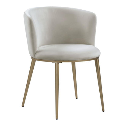 Meridian Furniture - Skylar Cream Velvet Dining Chair (Set of 2) - 965Cream-C veiw 1