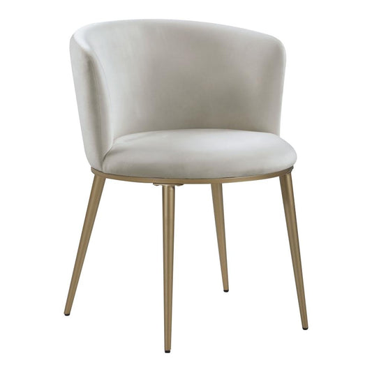 Meridian Furniture - Skylar Cream Velvet Dining Chair (Set of 2) - 965Cream-C veiw 1