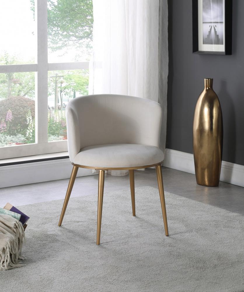 Meridian Furniture - Skylar Cream Velvet Dining Chair (Set of 2) - 965Cream-C veiw 6