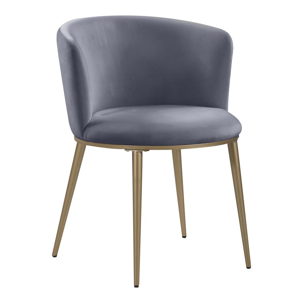 Meridian Furniture - Skylar Grey Velvet Dining Chair (Set of 2) - 965Grey-C veiw 1