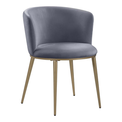 Meridian Furniture - Skylar Grey Velvet Dining Chair (Set of 2) - 965Grey-C veiw 1