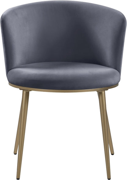 Meridian Furniture - Skylar Grey Velvet Dining Chair (Set of 2) - 965Grey-C veiw 3