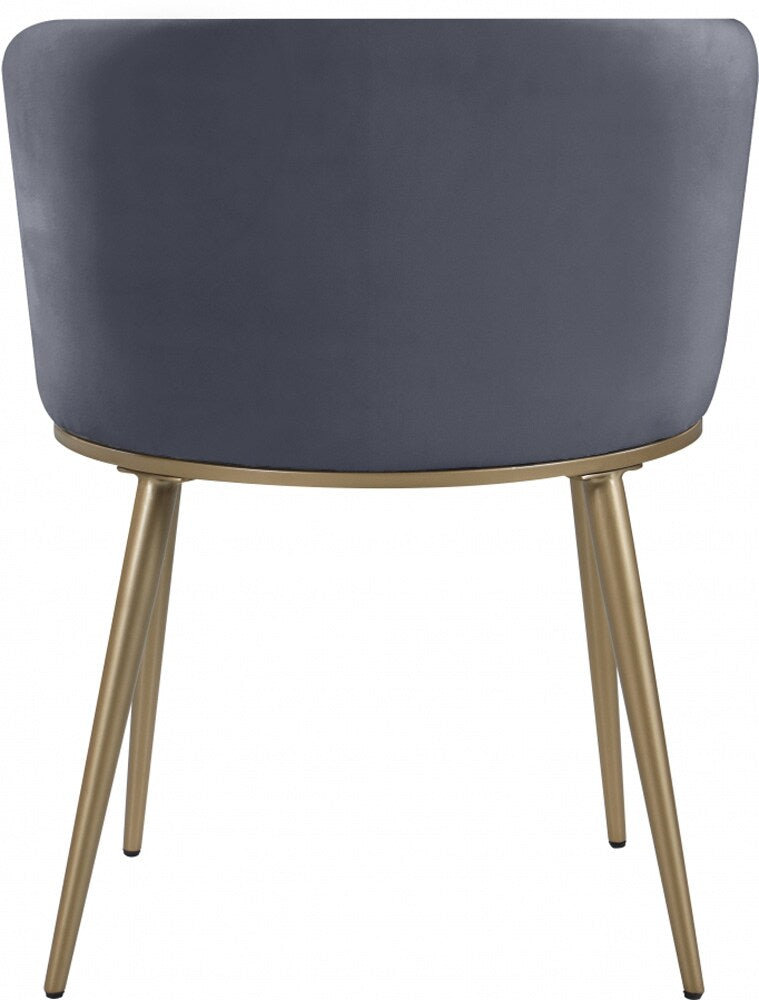 Meridian Furniture - Skylar Grey Velvet Dining Chair (Set of 2) - 965Grey-C veiw 4