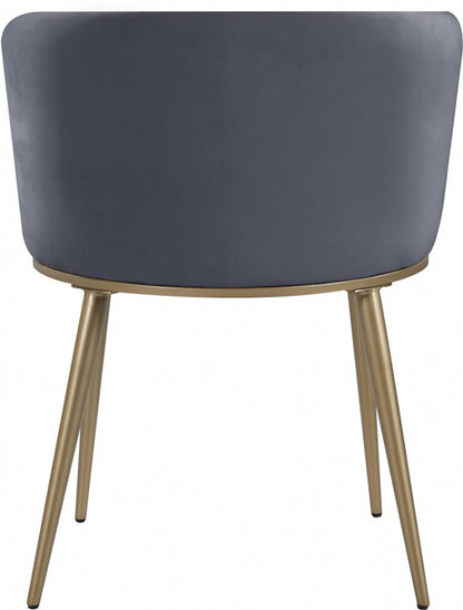 Meridian Furniture - Skylar Grey Velvet Dining Chair (Set of 2) - 965Grey-C veiw 4