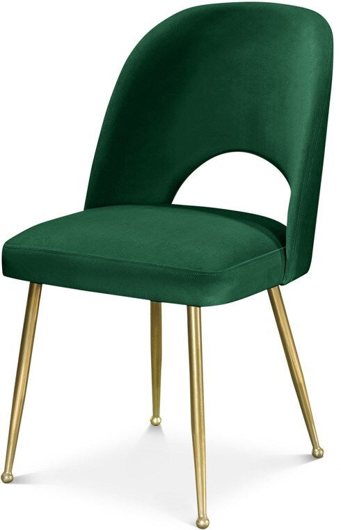 Meridian Furniture - Logan Green Velvet Dining Chair (Set of 2) - 990Green-C veiw 1