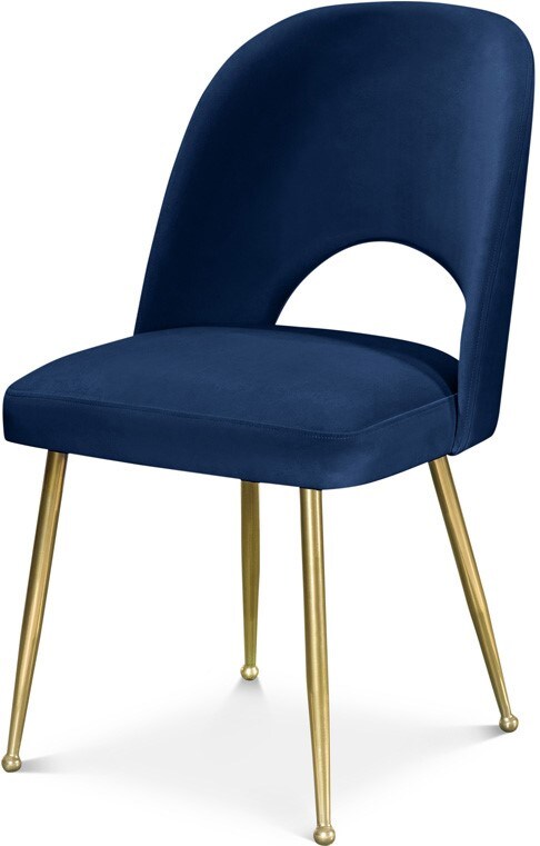 Meridian Furniture - Logan Navy Velvet Dining Chair (Set of 2) - 990Navy-C veiw 1