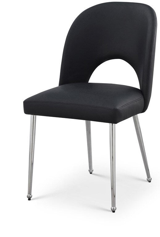Meridian Furniture - Logan Black Vegan Leather Dining Chair (Set of 2) - 999Black-C veiw 1