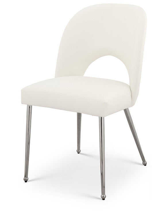 Meridian Furniture - Logan Cream Vegan Leather Dining Chair (Set of 2) - 999Cream-C veiw 1