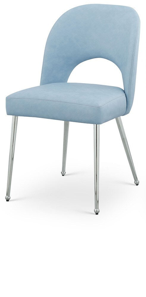 Meridian Furniture - Logan Light Blue Vegan Leather Dining Chair (Set of 2) - 999LtBlu-C veiw 1