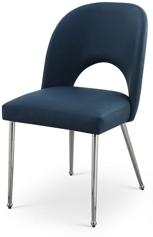 Meridian Furniture - Logan Navy Vegan Leather Dining Chair (Set of 2) - 999Navy-C veiw 1