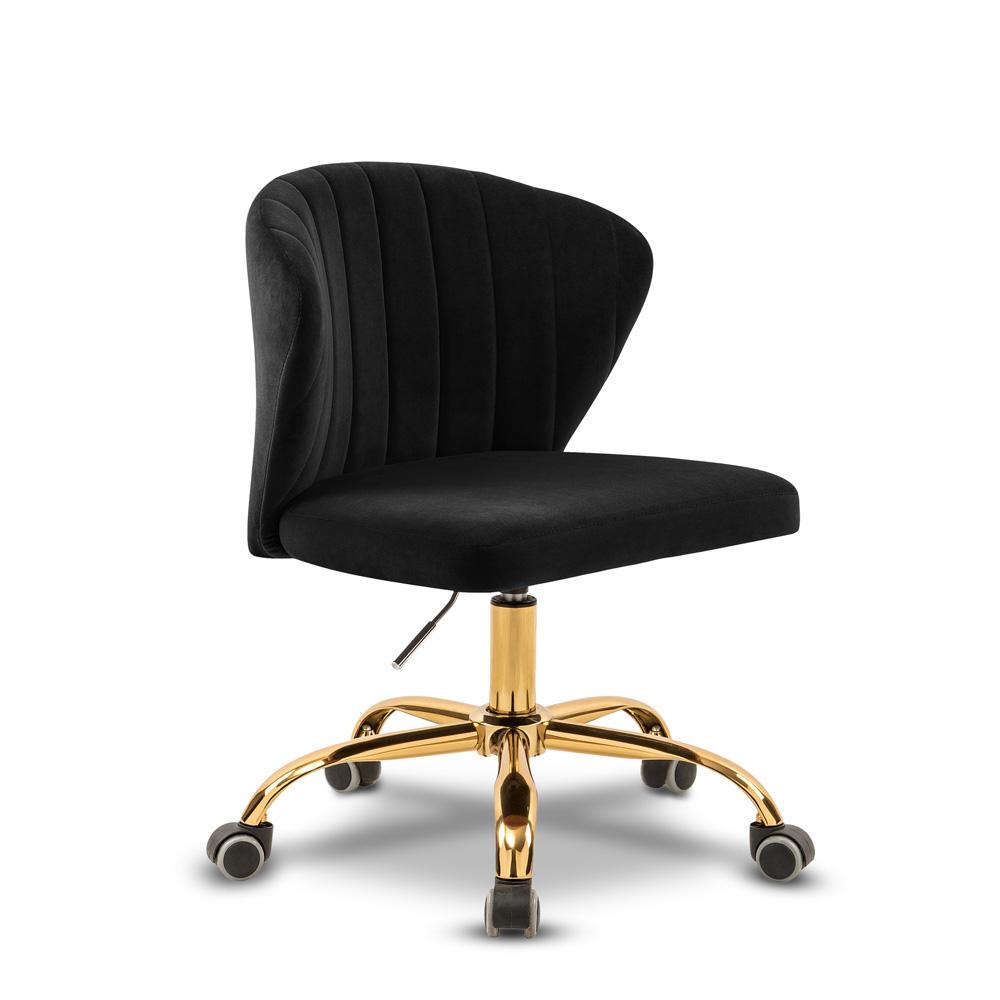 Meridian Furniture - Finley Black Velvet Office Chair - 165Black veiw 1