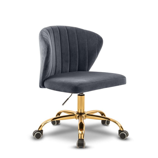 Meridian Furniture - Finley Grey Velvet Office Chair - 165Grey veiw 1
