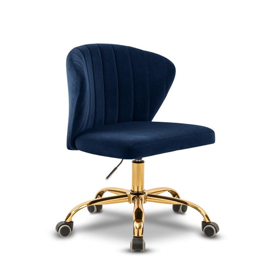 Meridian Furniture - Finley Navy Velvet Office Chair - 165Navy veiw 1