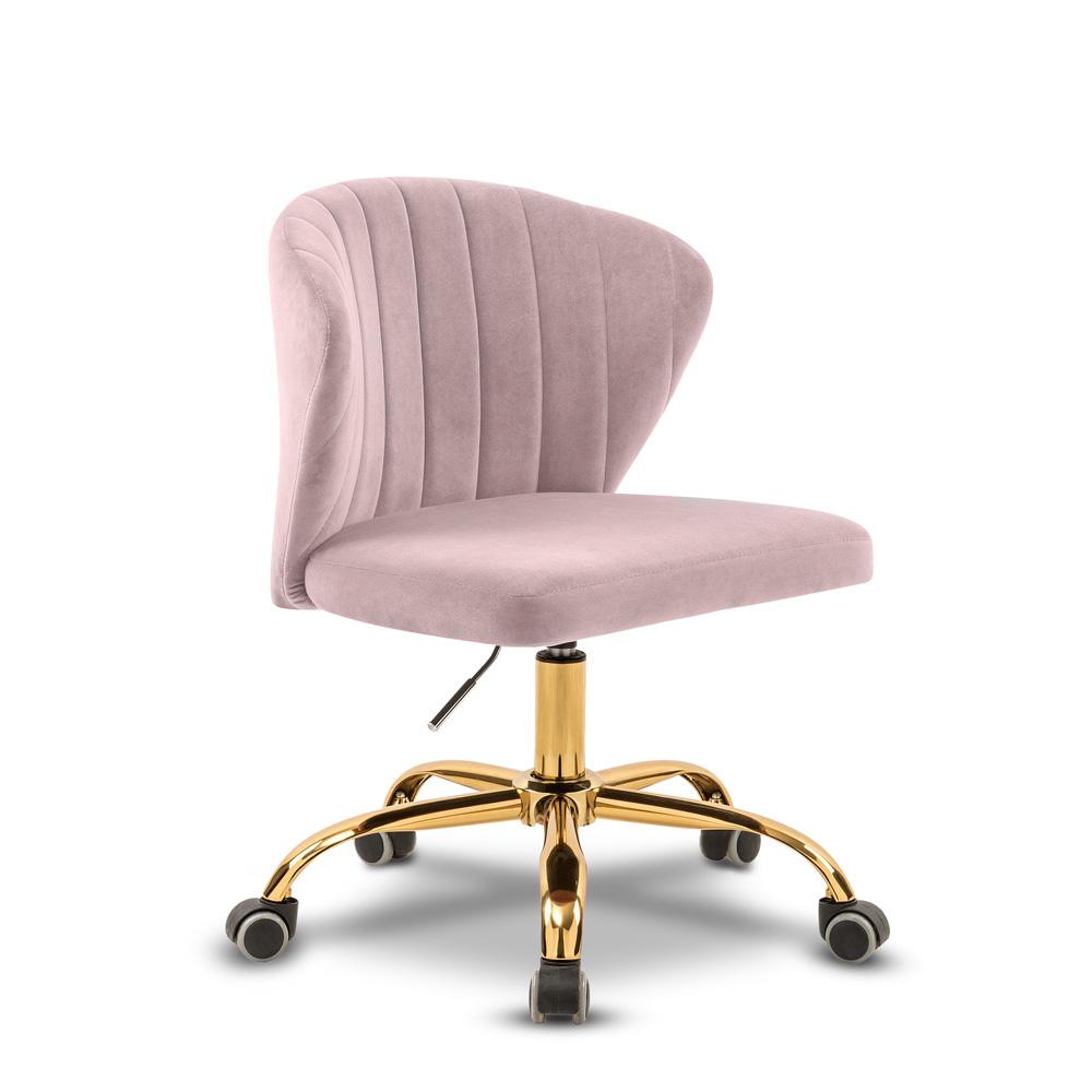 Meridian Furniture - Finley Pink Velvet Office Chair - 165Pink veiw 1