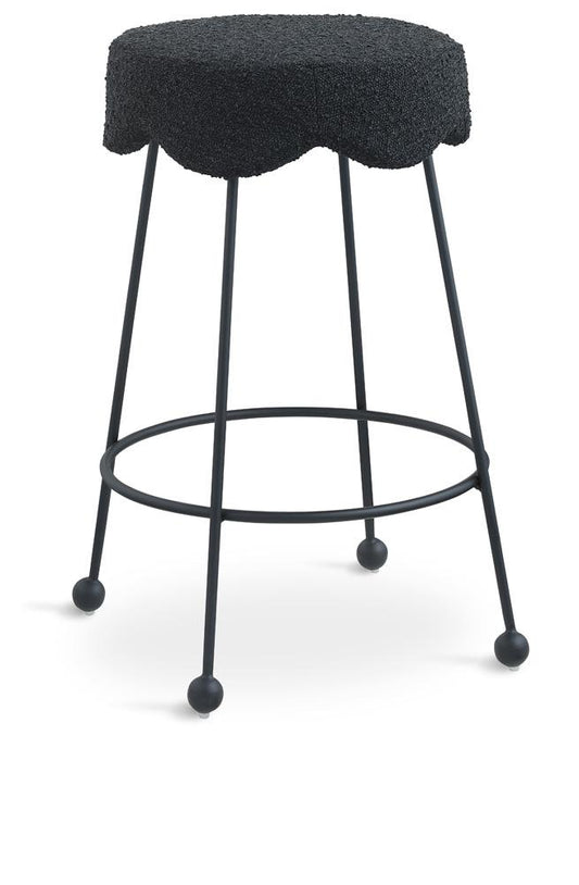 Meridian Furniture - Fleur Black Fabric Counter Stool - 513Black-C veiw 1