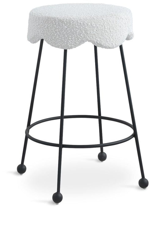 Meridian Furniture - Fleur Cream Fabric Counter Stool - 513Cream-C veiw 1