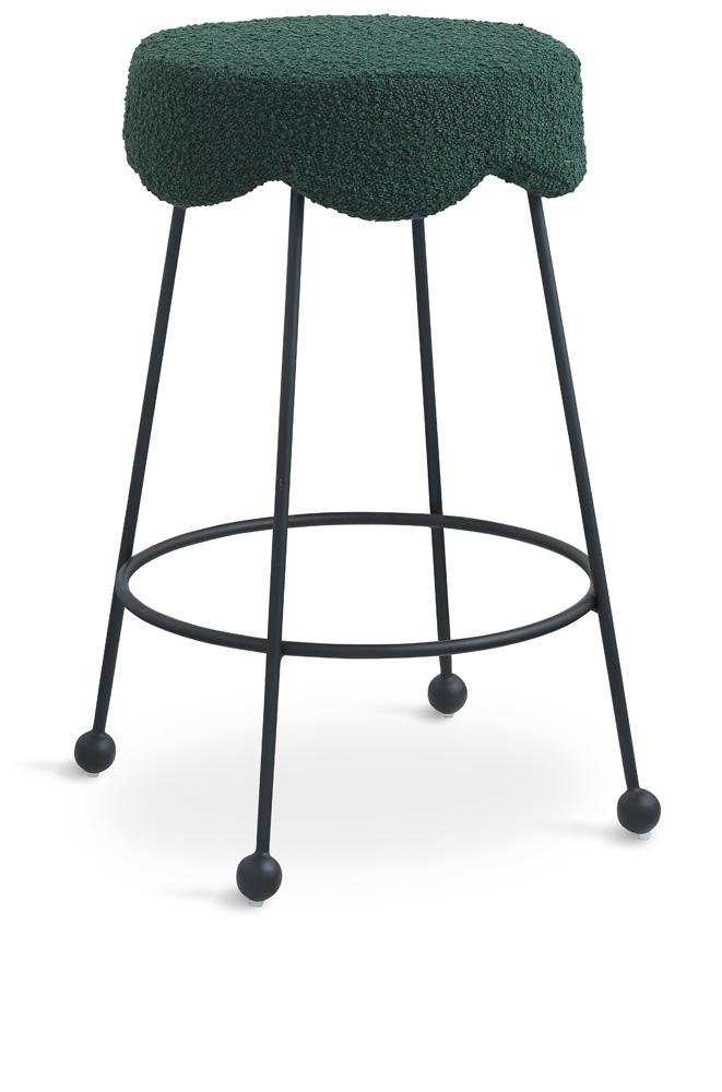 Meridian Furniture - Fleur Green Fabric Counter Stool - 513Green-C veiw 1