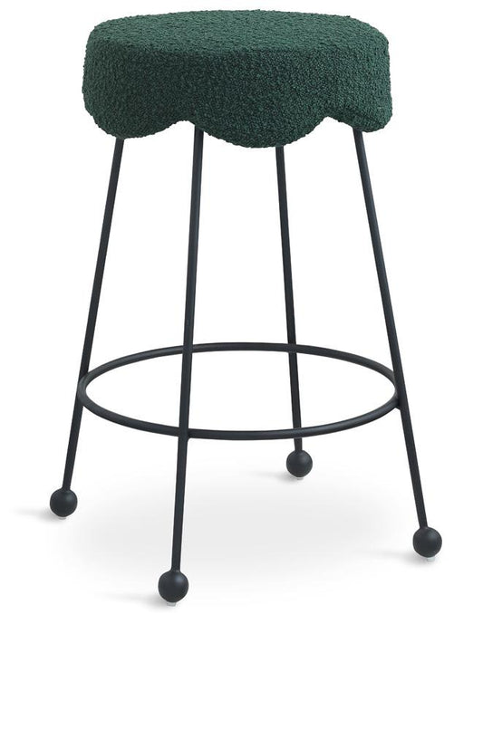 Meridian Furniture - Fleur Green Fabric Counter Stool - 513Green-C veiw 1
