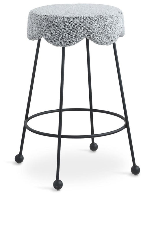 Meridian Furniture - Fleur Grey Fabric Counter Stool - 513Grey-C veiw 1
