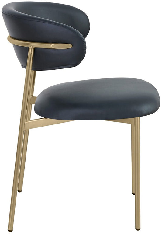 Meridian Furniture - Lupita Black Vegan Leather Dining Chair (Set of 2) - 759Black-C veiw 2