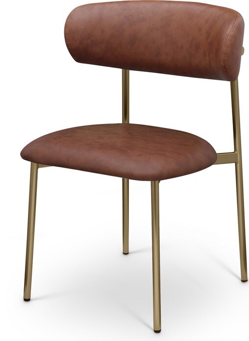 Meridian Furniture - Lupita Brown Vegan Leather Dining Chair (Set of 2) - 759Brown-C veiw 1