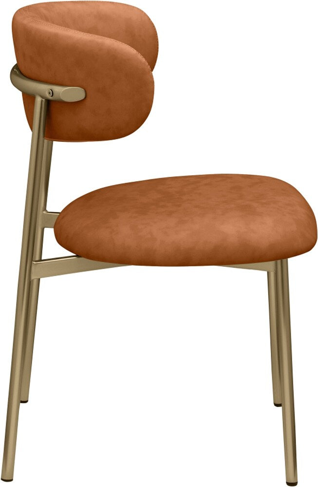 Meridian Furniture - Lupita Cognac Vegan Leather Dining Chair (Set of 2) - 759Cognac-C veiw 2