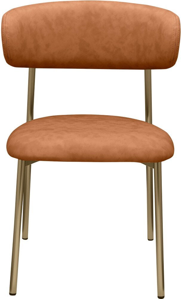 Meridian Furniture - Lupita Cognac Vegan Leather Dining Chair (Set of 2) - 759Cognac-C veiw 3