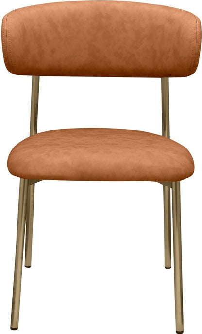 Meridian Furniture - Lupita Cognac Vegan Leather Dining Chair (Set of 2) - 759Cognac-C veiw 3