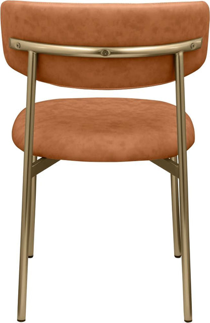Meridian Furniture - Lupita Cognac Vegan Leather Dining Chair (Set of 2) - 759Cognac-C veiw 4