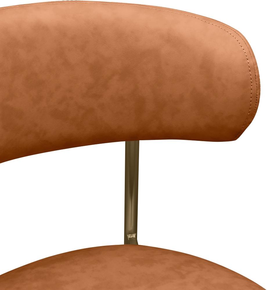 Meridian Furniture - Lupita Cognac Vegan Leather Dining Chair (Set of 2) - 759Cognac-C veiw 5