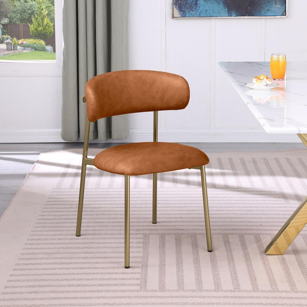 Meridian Furniture - Lupita Cognac Vegan Leather Dining Chair (Set of 2) - 759Cognac-C veiw 6