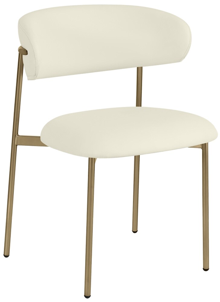 Meridian Furniture - Lupita Cream Vegan Leather Dining Chair (Set of 2) - 759Cream-C veiw 1