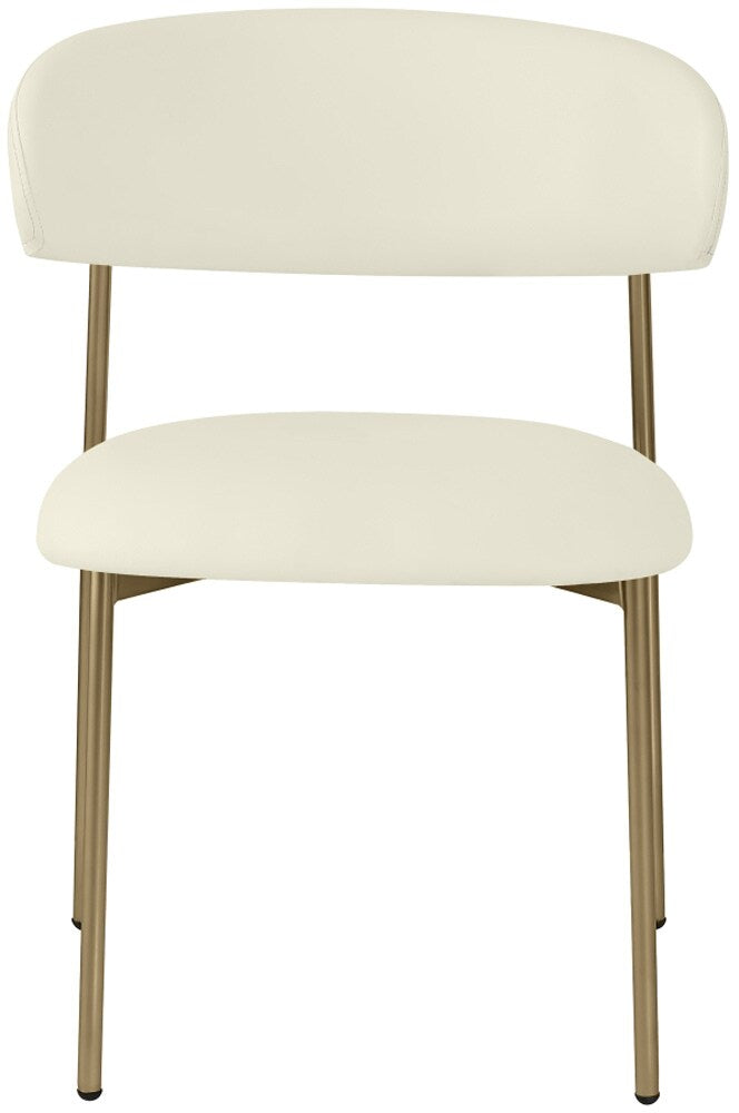 Meridian Furniture - Lupita Cream Vegan Leather Dining Chair (Set of 2) - 759Cream-C veiw 3