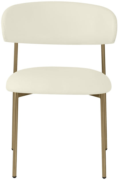 Meridian Furniture - Lupita Cream Vegan Leather Dining Chair (Set of 2) - 759Cream-C veiw 3