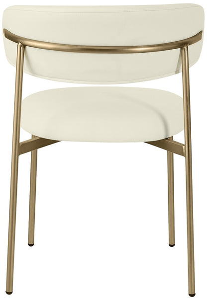 Meridian Furniture - Lupita Cream Vegan Leather Dining Chair (Set of 2) - 759Cream-C veiw 4