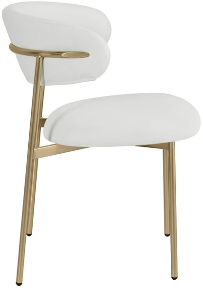 Meridian Furniture - Lupita White Vegan Leather Dining Chair (Set of 2) - 759White-C veiw 2