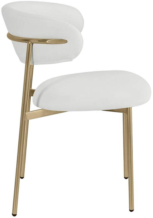 Meridian Furniture - Lupita White Vegan Leather Dining Chair (Set of 2) - 759White-C veiw 2