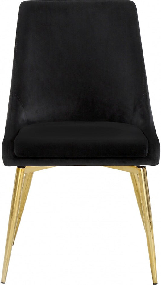 Meridian Furniture - Karina Black Velvet Dining Chair (Set of 2) - 783Black-C veiw 2
