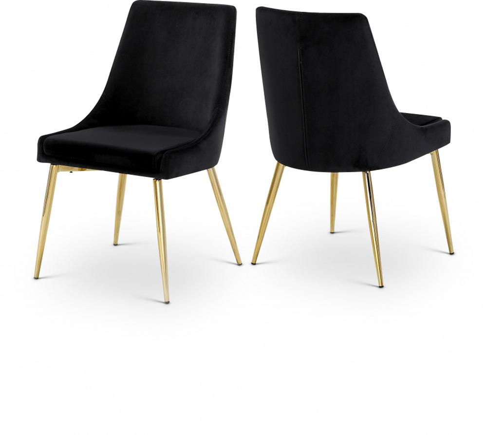 Meridian Furniture - Karina Black Velvet Dining Chair (Set of 2) - 783Black-C veiw 4