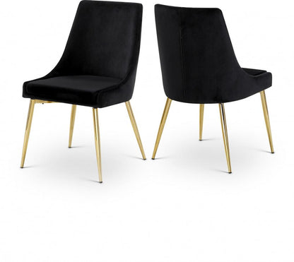 Meridian Furniture - Karina Black Velvet Dining Chair (Set of 2) - 783Black-C veiw 4