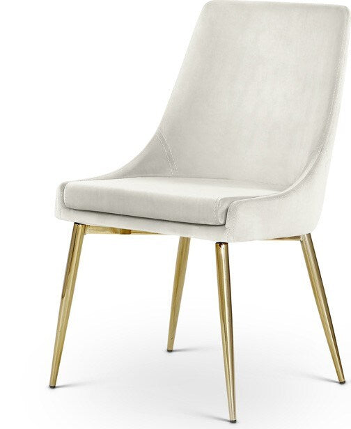 Meridian Furniture - Karina Cream Velvet Dining Chair (Set of 2) - 783Cream-C veiw 1