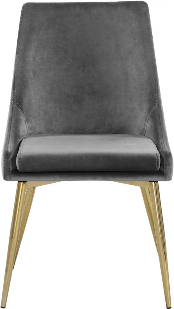 Meridian Furniture - Karina Grey Velvet Dining Chair (Set of 2) - 783Grey-C veiw 2