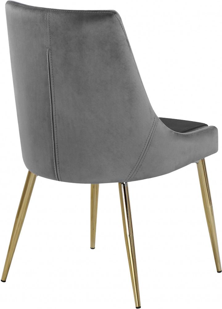 Meridian Furniture - Karina Grey Velvet Dining Chair (Set of 2) - 783Grey-C veiw 3