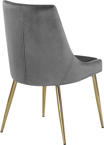 Meridian Furniture - Karina Grey Velvet Dining Chair (Set of 2) - 783Grey-C veiw 3