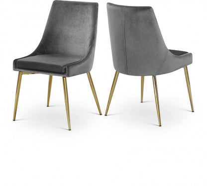 Meridian Furniture - Karina Grey Velvet Dining Chair (Set of 2) - 783Grey-C veiw 4