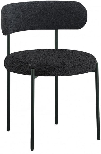Meridian Furniture - Beacon Black Boucle Fabric Dining Chair (Set of 2) - 880Black-C veiw 1